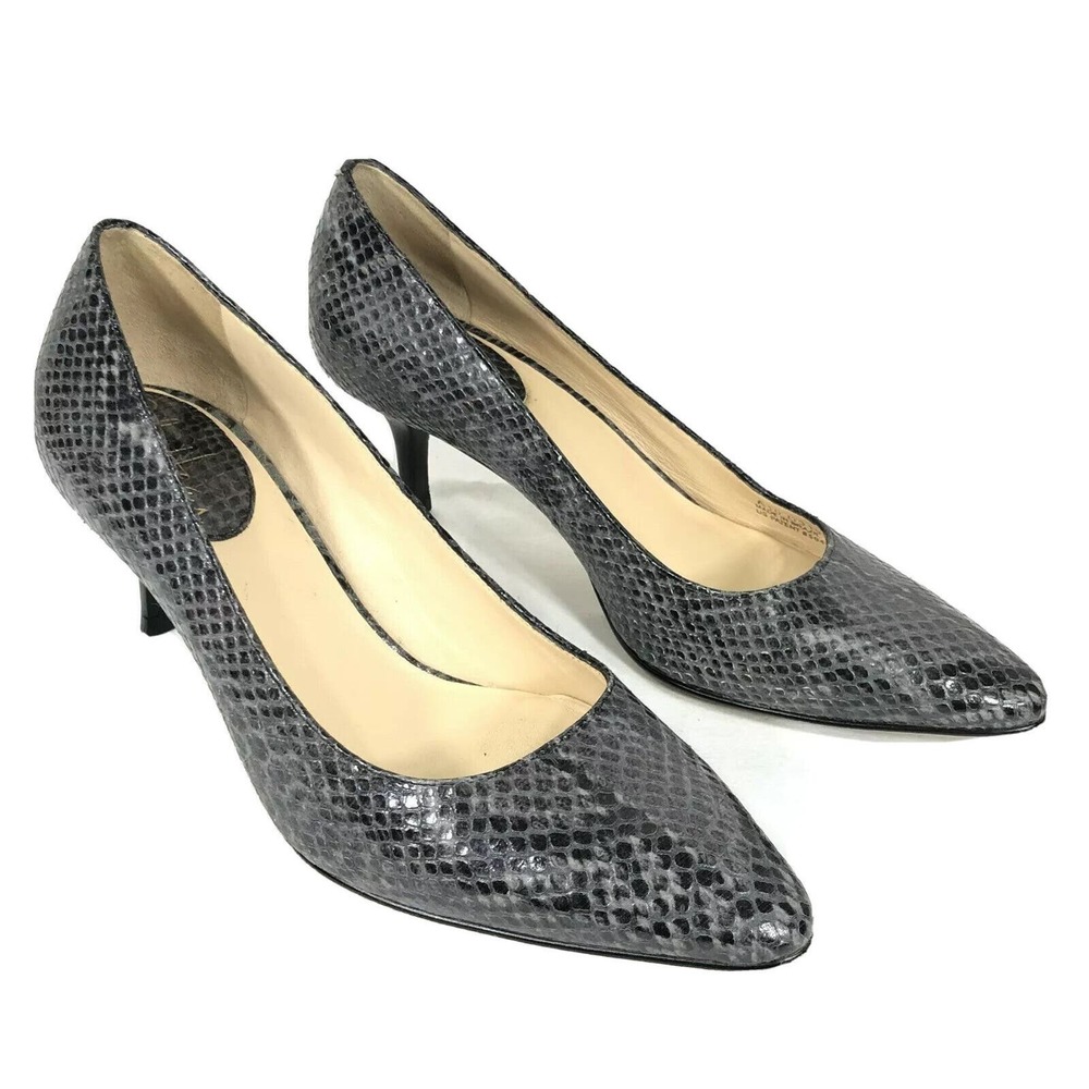 Cole Haan Women's Snake Skin Miranda Pump Heel Python Print Size 6 Gray Black